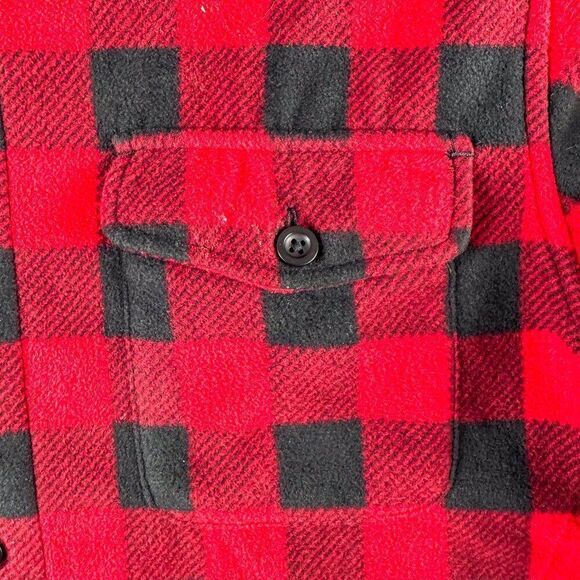 Chaps Buffalo Check Flannel Shacket Mens XL Black Red Plaid Lumberjack Outdoor‎ - Picture 5 of 14